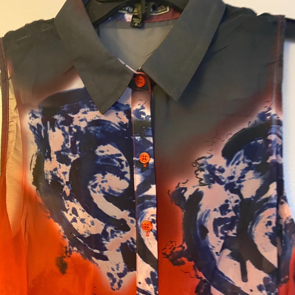 Love Stitch NWT Blouse Button Down Sleeveless - Picture 6 of 6
